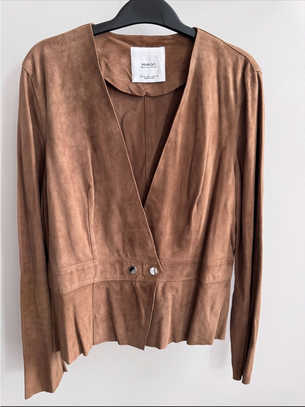 Mango Women's Tan Suede Snap-Waist Jacket